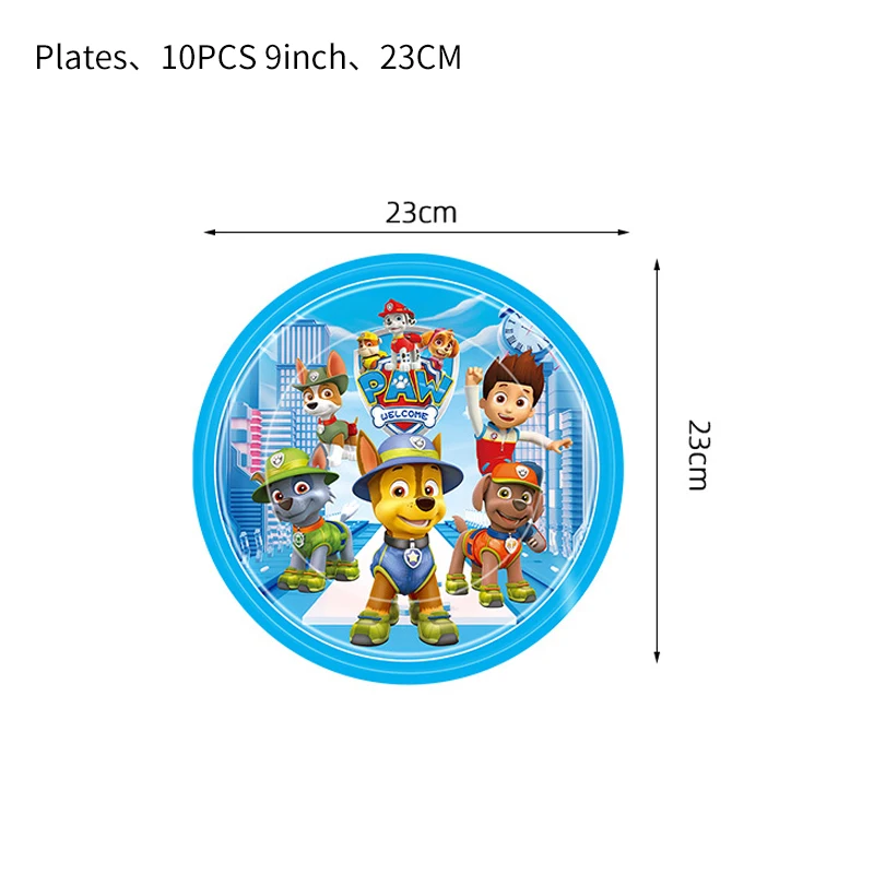 Paw Patrol Decorations Birthday Tableware Napkin Cup Plate Paw Patrol Balloons Set Background Stickers New Style Party Supplies