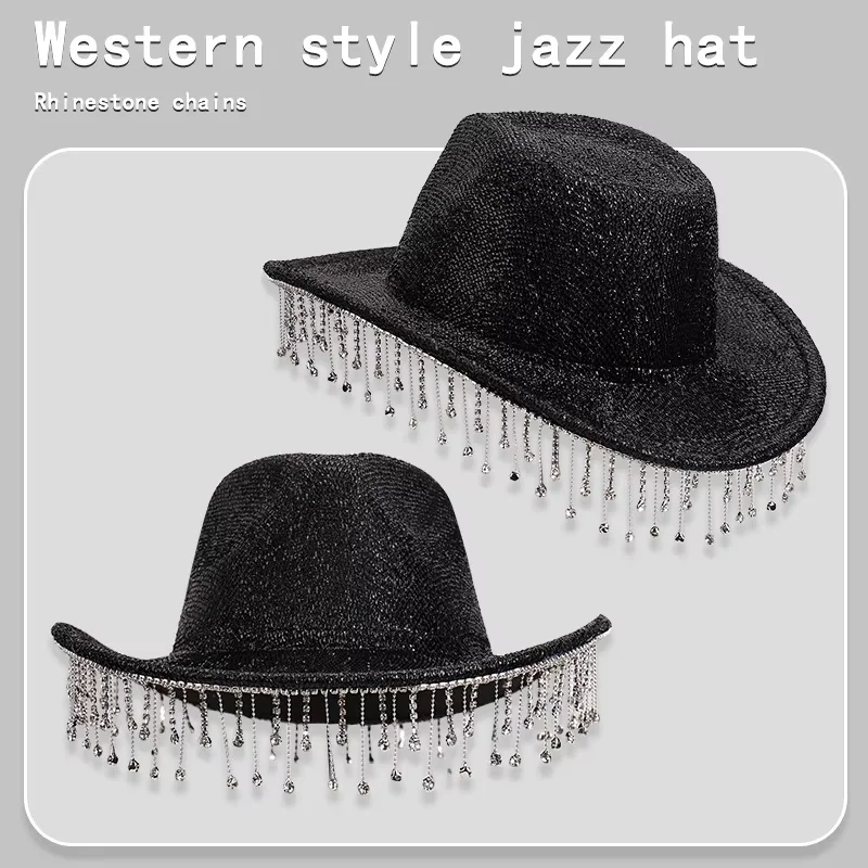 

HongLuan Western Cowboy Hat Rhinestone Man - Vintage Cowboy Accessories & Country Cowgirl Hats for Ladies Adults Woman