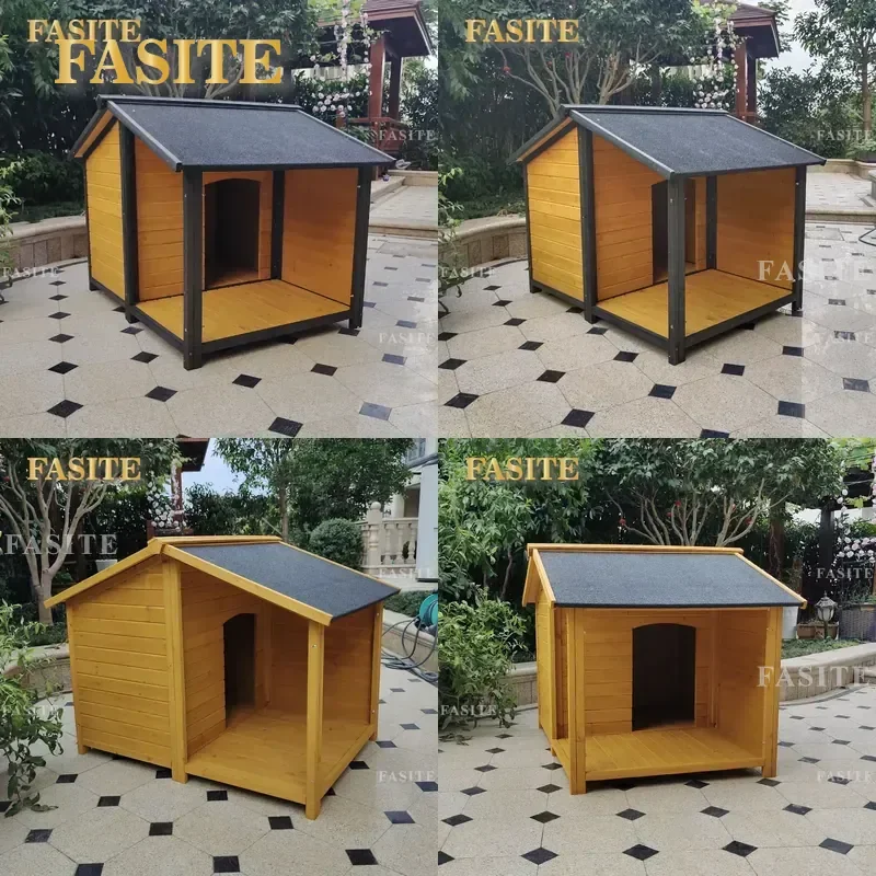 For Large Dogs Wooden Outdoor Dog House Garden Kennel Villa Weatherproof Spacious Pet Shelter Durable Cross-border Hot Sale