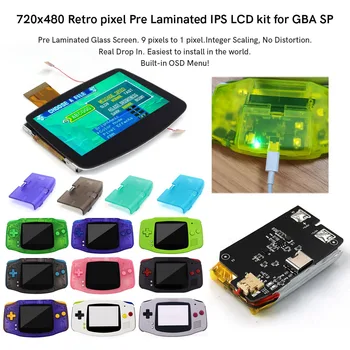 GBA IPS V5 LCD スクリーンキットにドロップイン、カスタマイズされた 1800mAh 内蔵リチウム電池 Type-C 充電ポート付き、ゲームボーイアドバンスシェル用