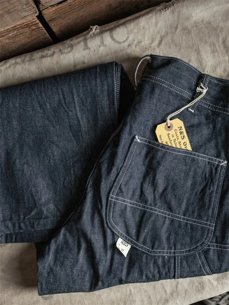 غير المخزون 1950s الدينيم الرسام السراويل الأمريكية خمر ملابس العمل جان السراويل فضفاضة مستقيمة تناسب