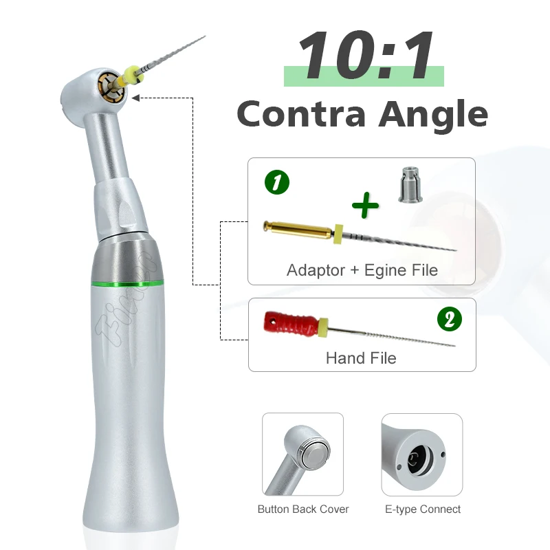 Dental Endo Motor 10:1 Speed Reduction Reciprocating Endo Handpiece for Engine Hand File Endodontic Treatment