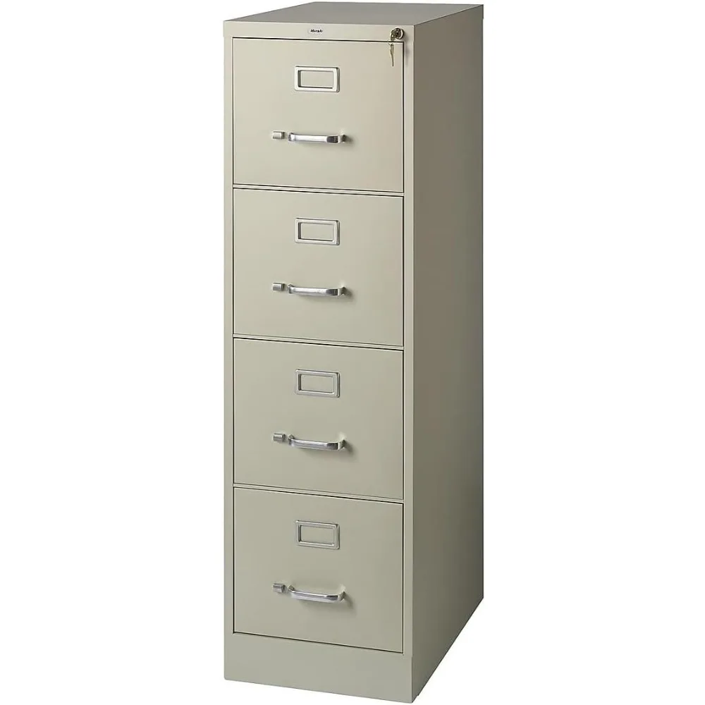 

4-Drawer Vertical File Cabinet, Letter Size Documents, Lockable, 22" D x 14.9" W x 51.97" H, Putty/Beige
