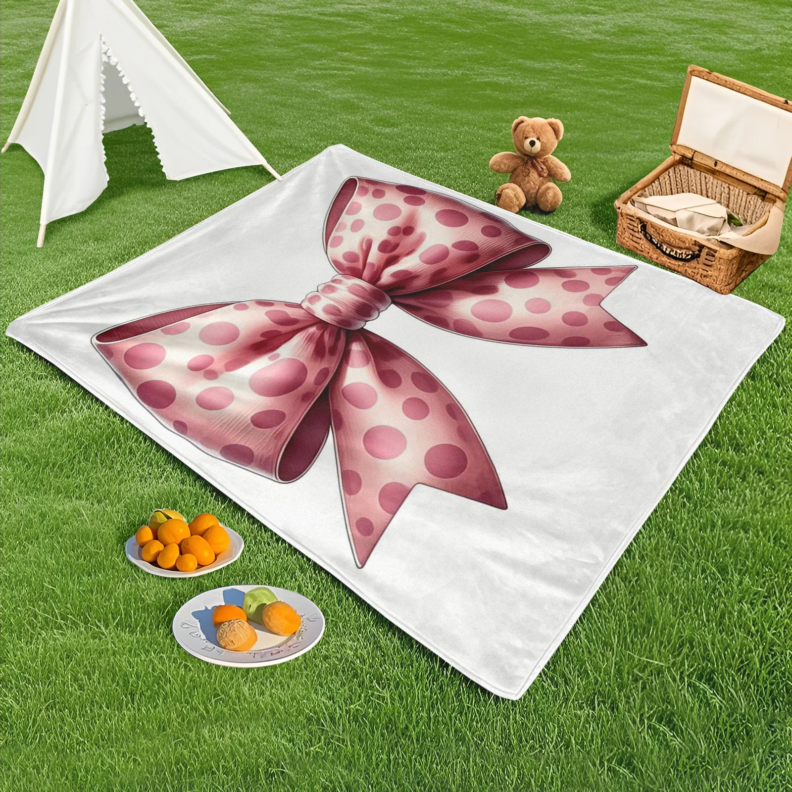 

Bow Tie Yellow Blue Gemstone Cartoon Outdoor Blanket For Picnics Camping And Fun Family Adventures In Nature