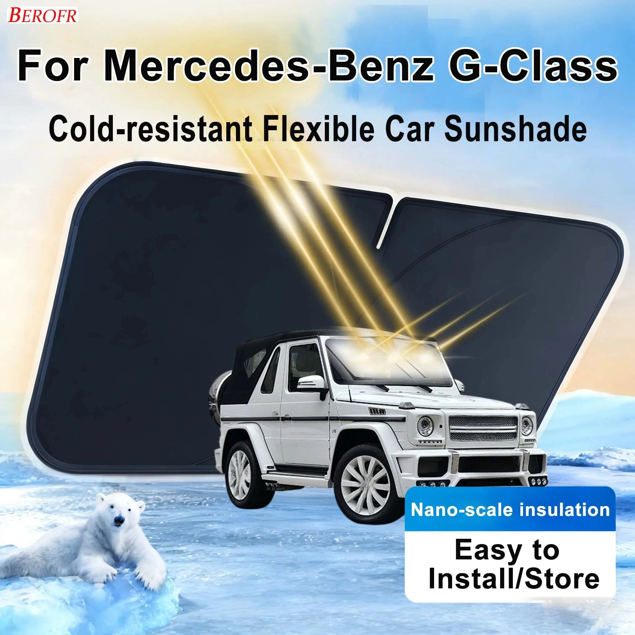 For Mercedes-Benz G-Class 2018-2026 Car Windshield Sunshade Cover Front Window Sun Shade Heat Insulation Summer Auto Accessories
