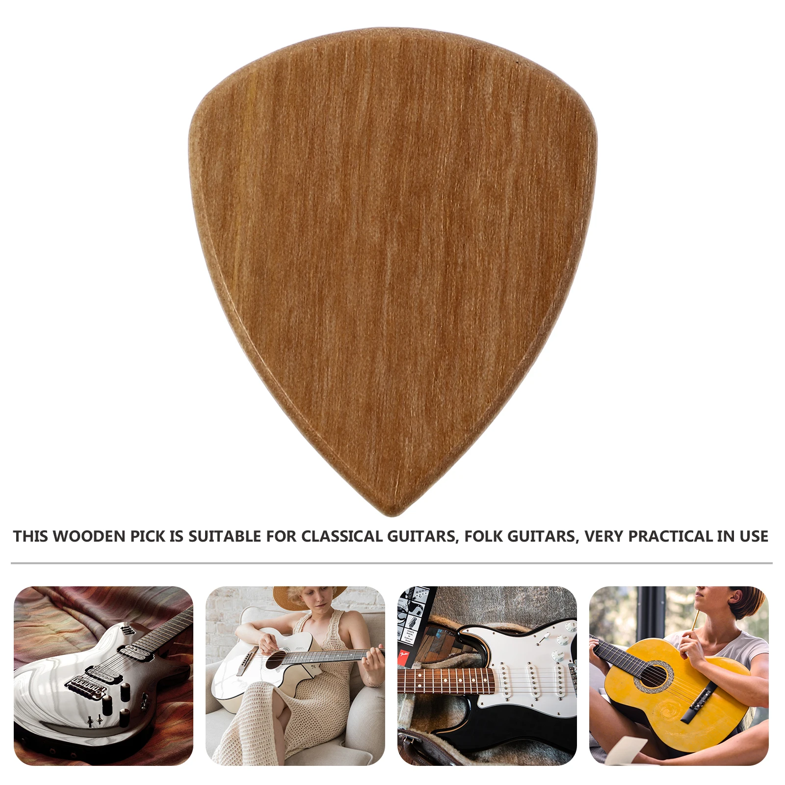 

Olive Wood Pick Guitar Plectrum Practical Plectrums Portable for Picks Acoustic Picture Bass Accessory