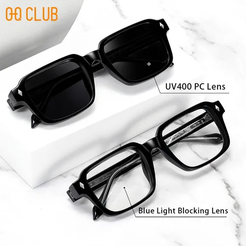 Imagen 2 del producto O-Q CLUB gafas de sol Retro de moda para mujer, gafas de sol cuadradas UV400 para hombre y mujer, gafas de sol para hombre, gafas de sol de lujo, lentes para mujer