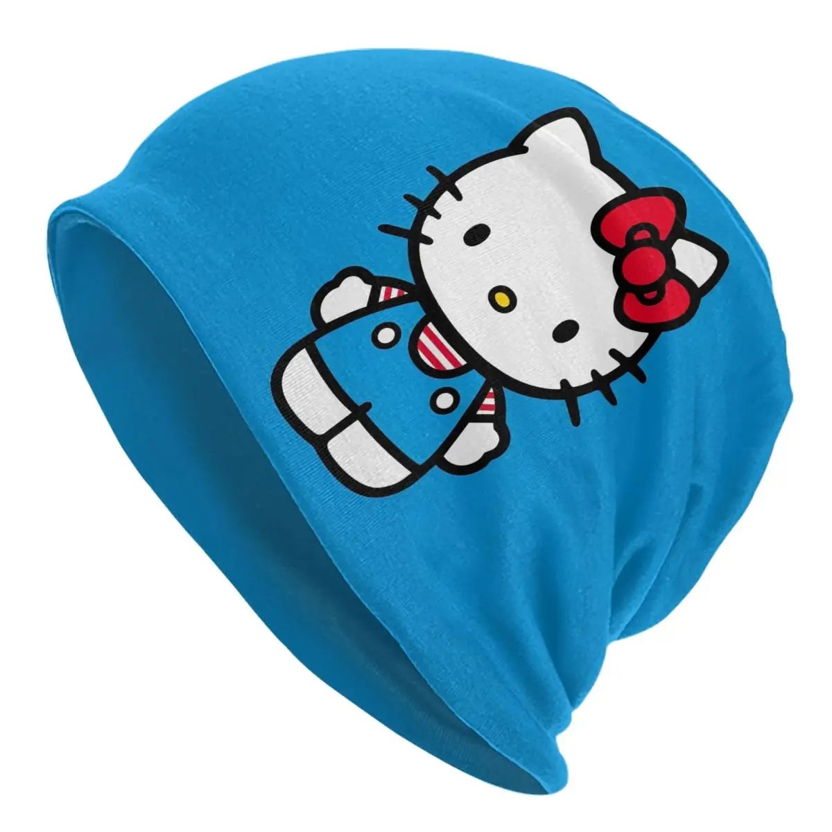 

Kawaii милая кепка Hello Kitty, крутая мужская и женская уличная шапка Skullies, весенняя теплая шапка двойного назначения