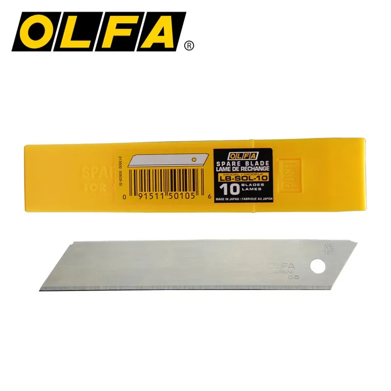 

OLFA LB-SOL-10 Blades 18mm Heavy-Duty Spare Blade 10pcs Knife Accessories Cutter Blade for L1/L2/NL-AL Handicraft Making Tools