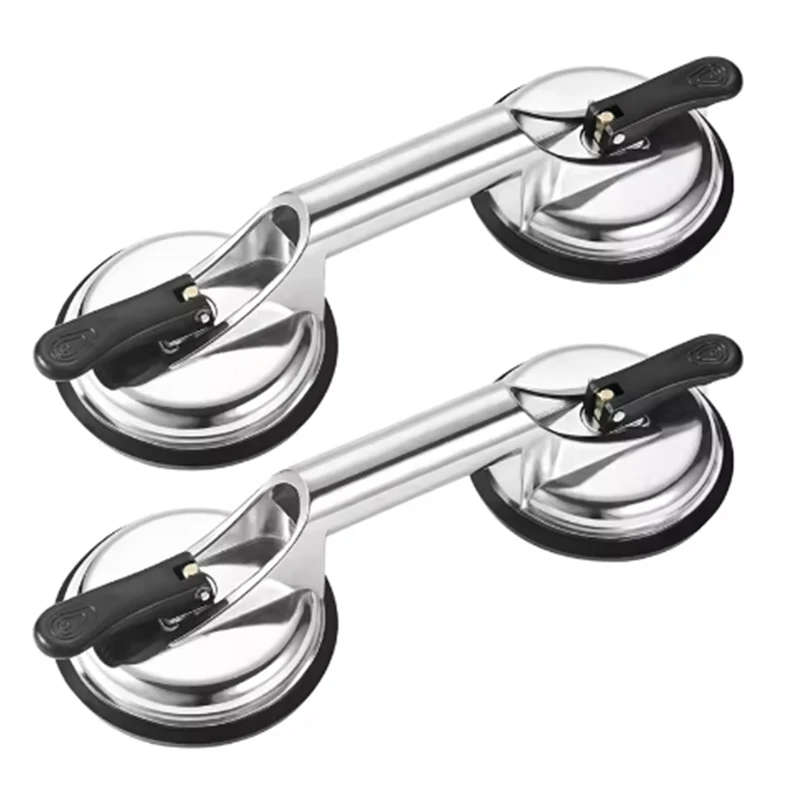 Heavy Duty Aluminum Three / Double Claws Vacuum Glass Lifting Suction Cups For Tile Car Windshield Repair Hand Construction Tool