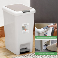Plastic Foot Pedal Double Opening Trash Can 10L/20L for Bathroom Kitchen Living Room Dorm Office - Easy to Use Trash Bin