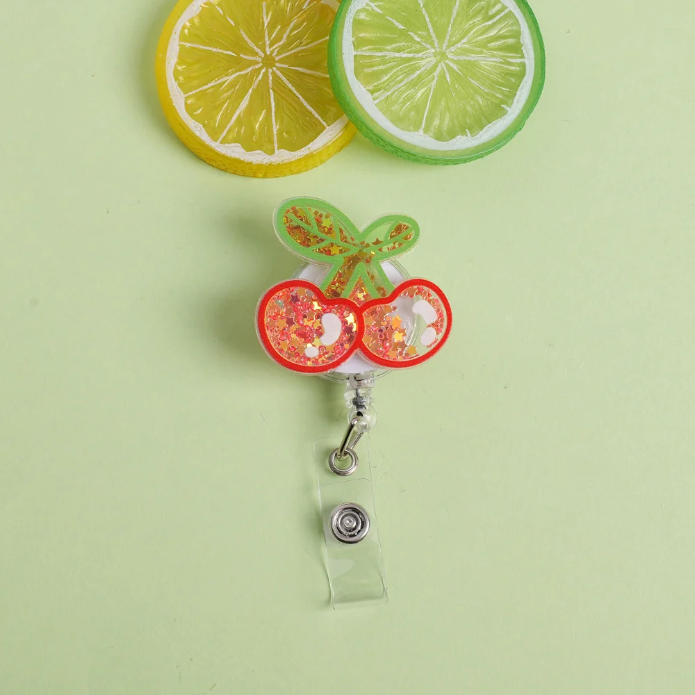 Cute Id Holder Unique Transparent Badge Holder Cartoon Badge Holder Quicksand Card Clip Lanyard For Staff Students Decoration