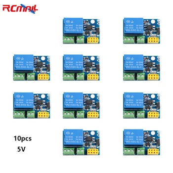 RCmall 10Pcs ESP8266 ESP-01 ממסר מודול 3V/5V לarduino IOT החכם בית, תמיכה את APP ו LUA מקור קוד