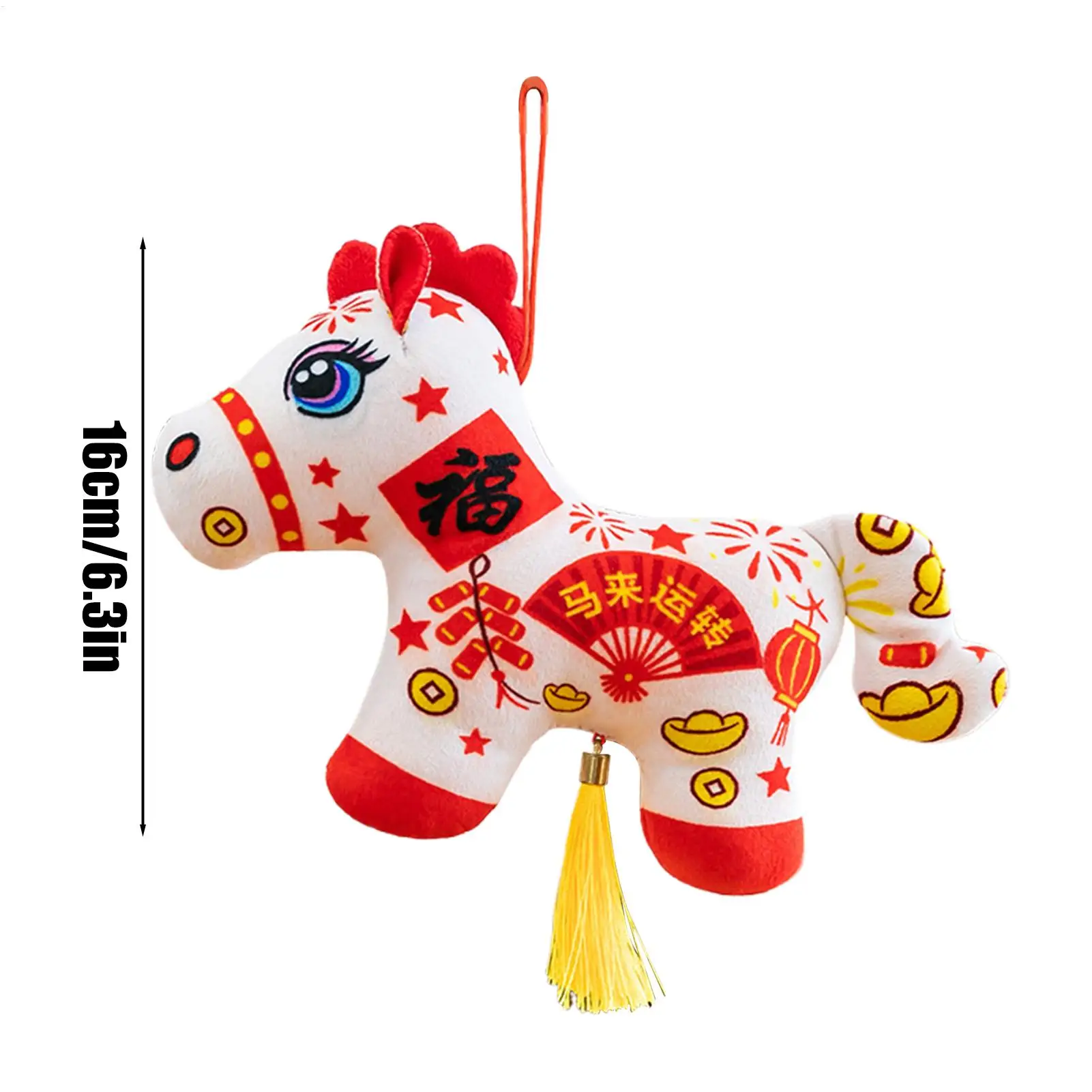 Pferd Stofftier Chinesische Plüsch Puppe Anhänger Pferd Puppe Für Männer Familie Freundin Mädchen Junge Kinder Geburtstag Auto Wohnkultur Neue