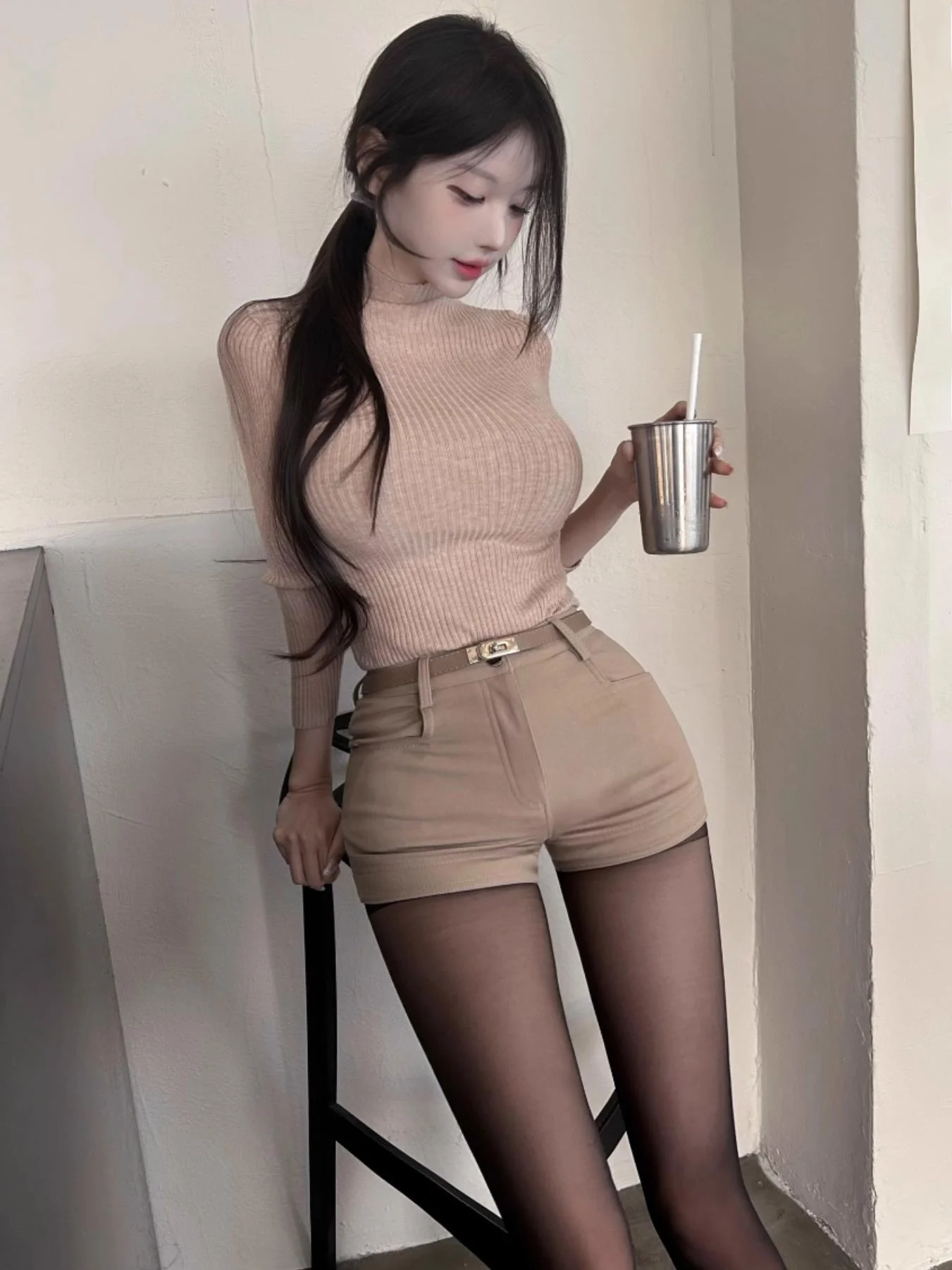 

Брюки Pure Desire Sexy: женские повседневные брюки с высокой талией, прямые, облегающие, из хлопка, осенняя модная женская одежда