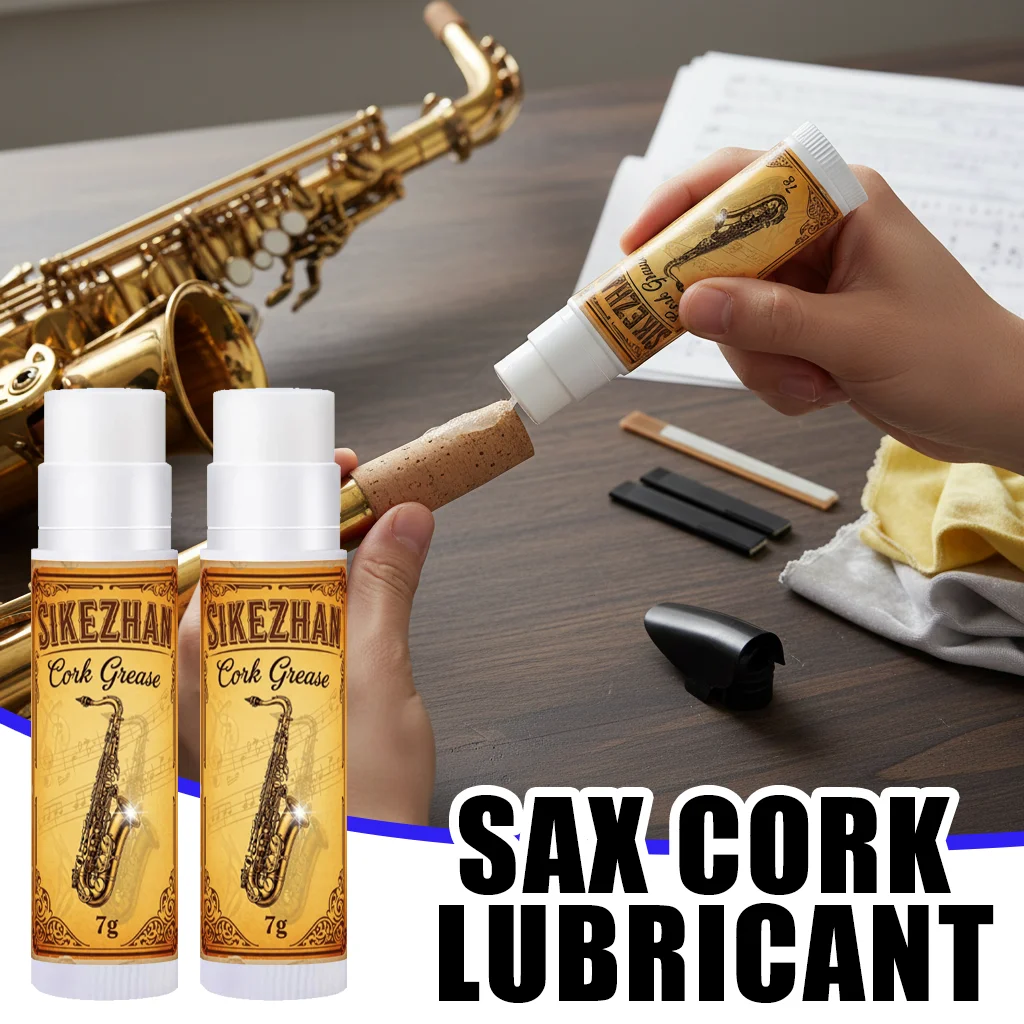 Professional Cork Grease 7g Tube, Sax/Clarinet/Oboe/Flute, Smooth Assembly, Protects Cork Seals, Long‑Lasting Care