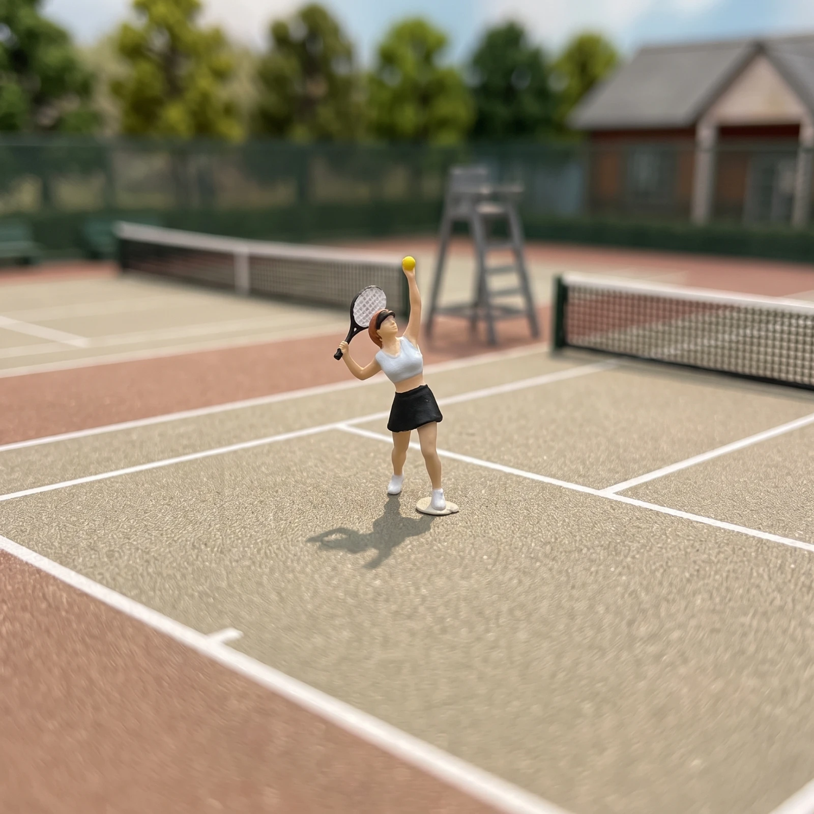 Female Tennis Player Figurine Detailed Tennis Player Figurine Resin Figure with Racket Realistic Miniature Girl Figure Dynamic