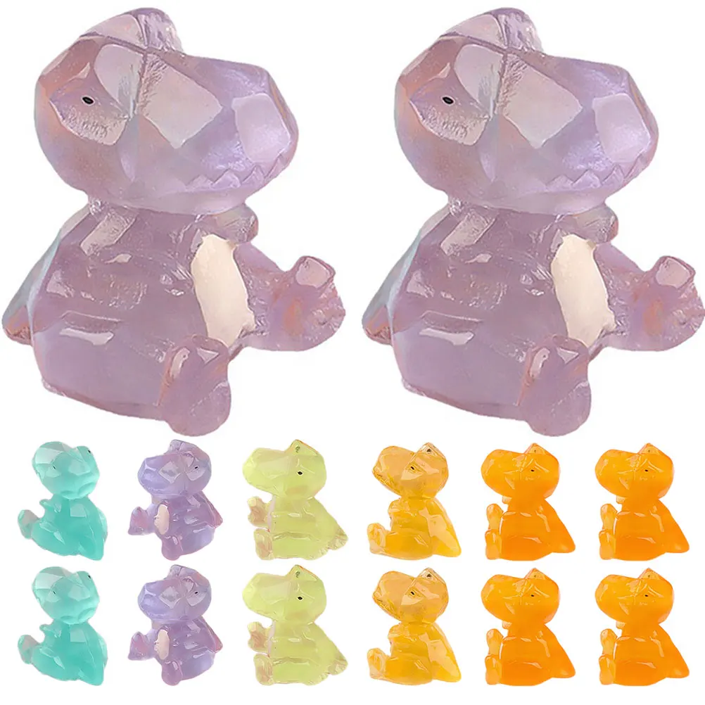 

20pcs Glow in the Dark Dinosaur Decorations Mini Resin Figurines Night Light Garden Yard Landscaping Christmas Toys