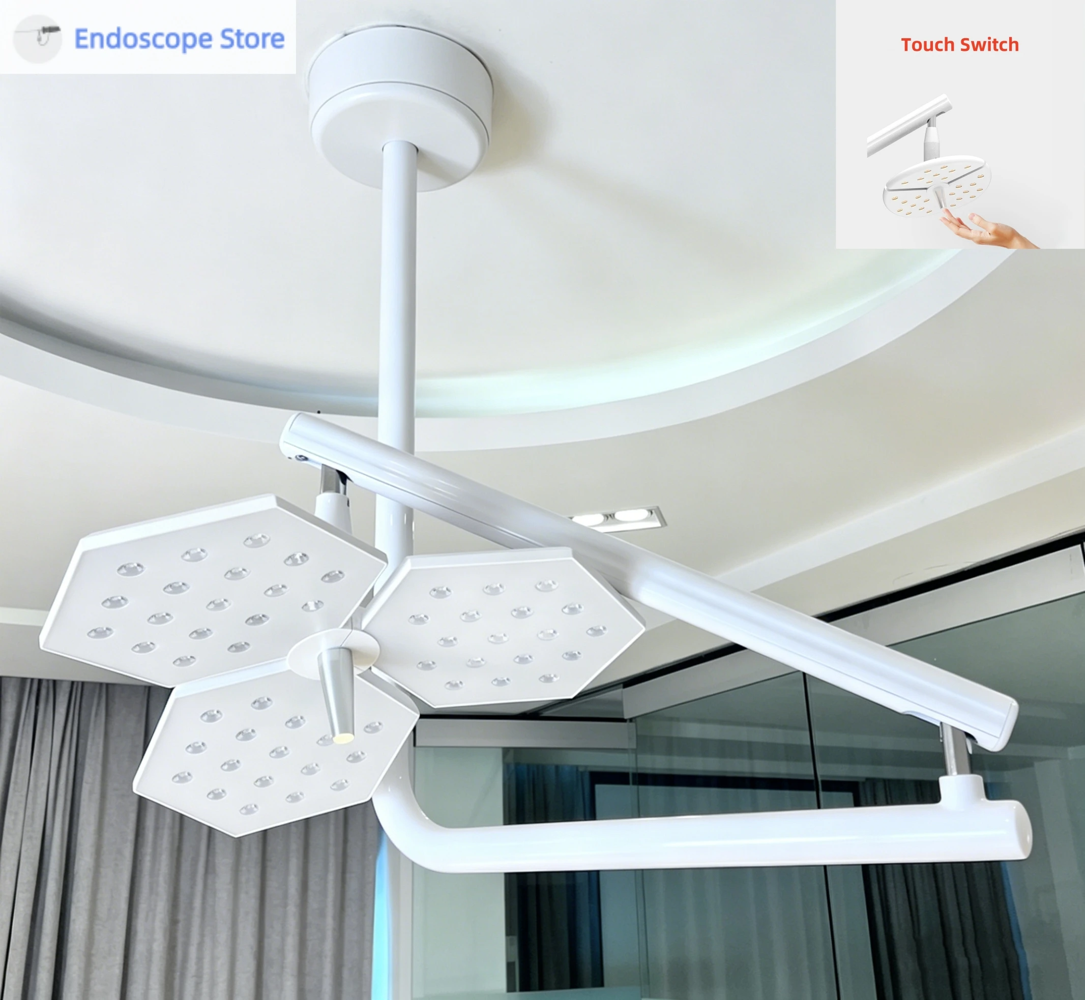 Medical Surgical Veterinary Examination Shadowless LED Ceiling Install Lamp Light Touch Switch Autoclaved Adjustable Beauty Pets