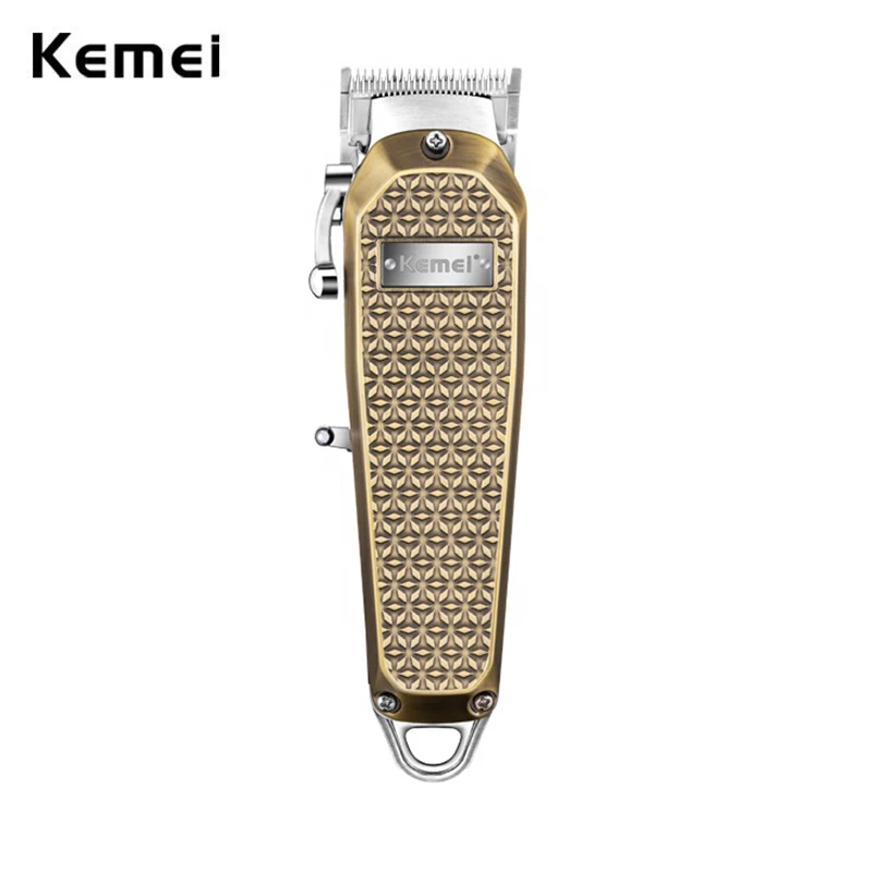 Kemei Professional Barber Hair Clipper Rechargeable Cordless Trimmer Fade Blade Men Hair Cutting Machine Metal Body 10W Powerful