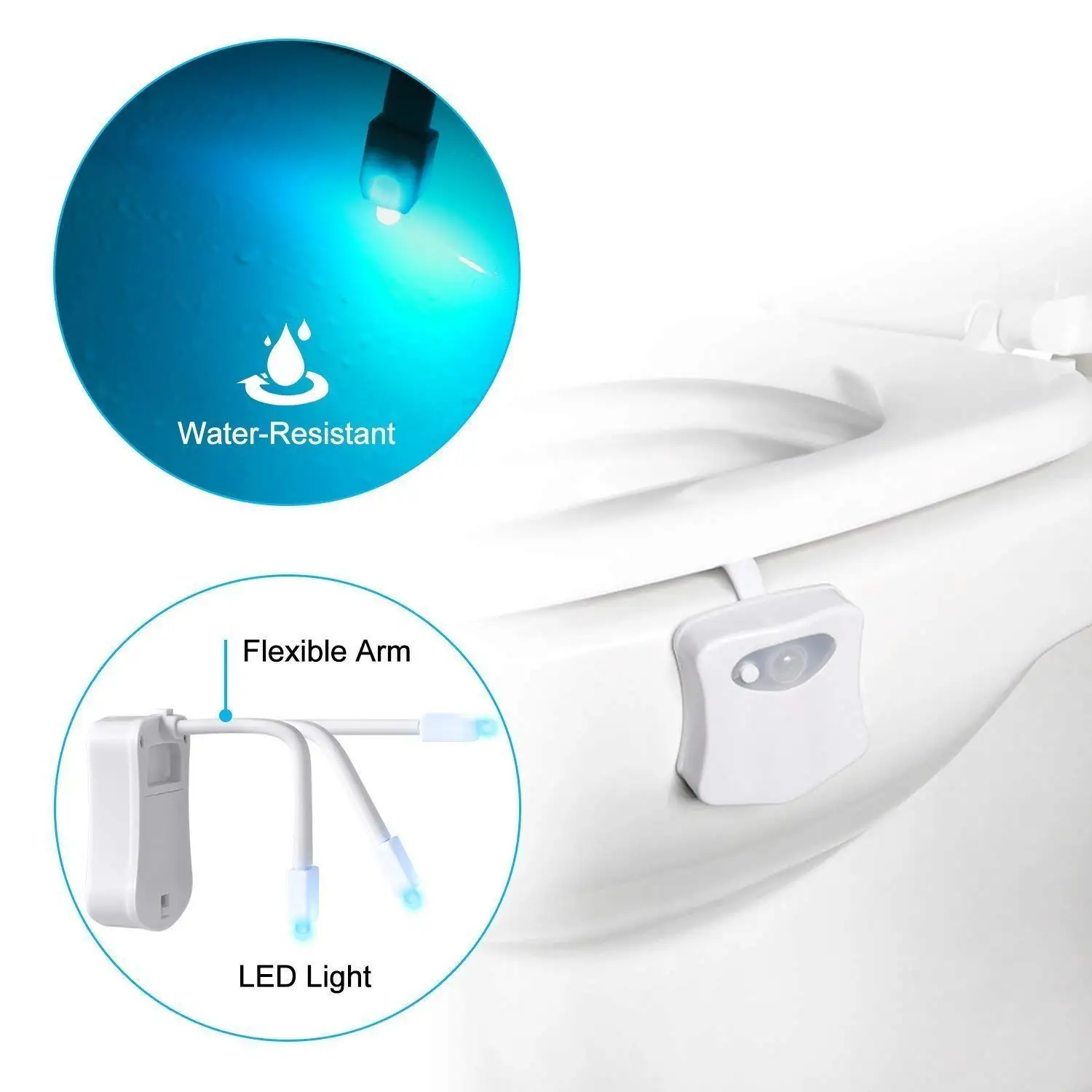 16 Colors Toilet Seat LED Light Human Motion Sensor Automatic Lamp Sensitive Motion Activated Night Light Bathroom Accessories