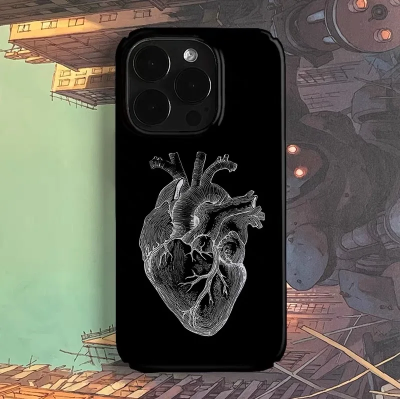 

Ins Dark Heart Art Phone Case for IPHONE 17 Air 16E 15 PROMAX 14 Plus 13 12 MINI 11 PRO 16Plus XR XS MAX SE Acrylic Phone Cover