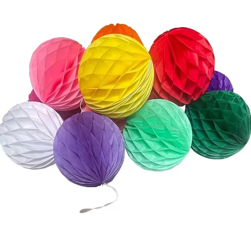 Wholesale Honeycomb Ball Colored Paper Lantern Paper Flower Ball Party Scene Decoration Hanging Decoration Honeycomb Ball