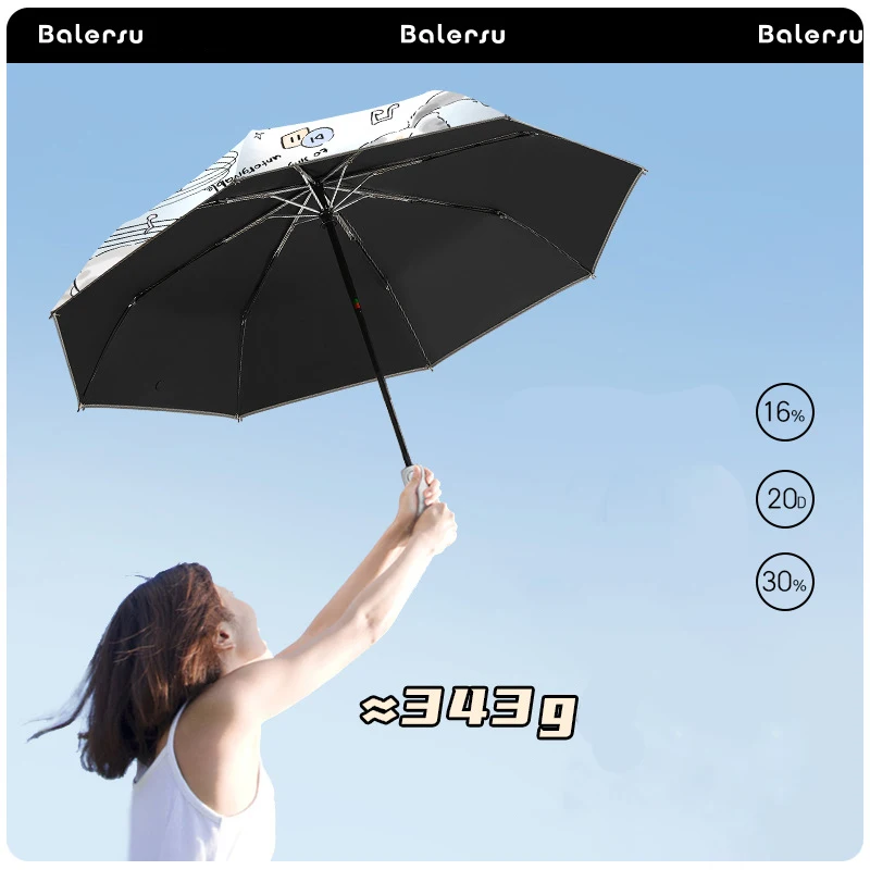 Fashion Automatic Umbrella Anti Rebound Sunshade Wind and Water Resistant Five-folding Mini Folding umbrella for Women and Men