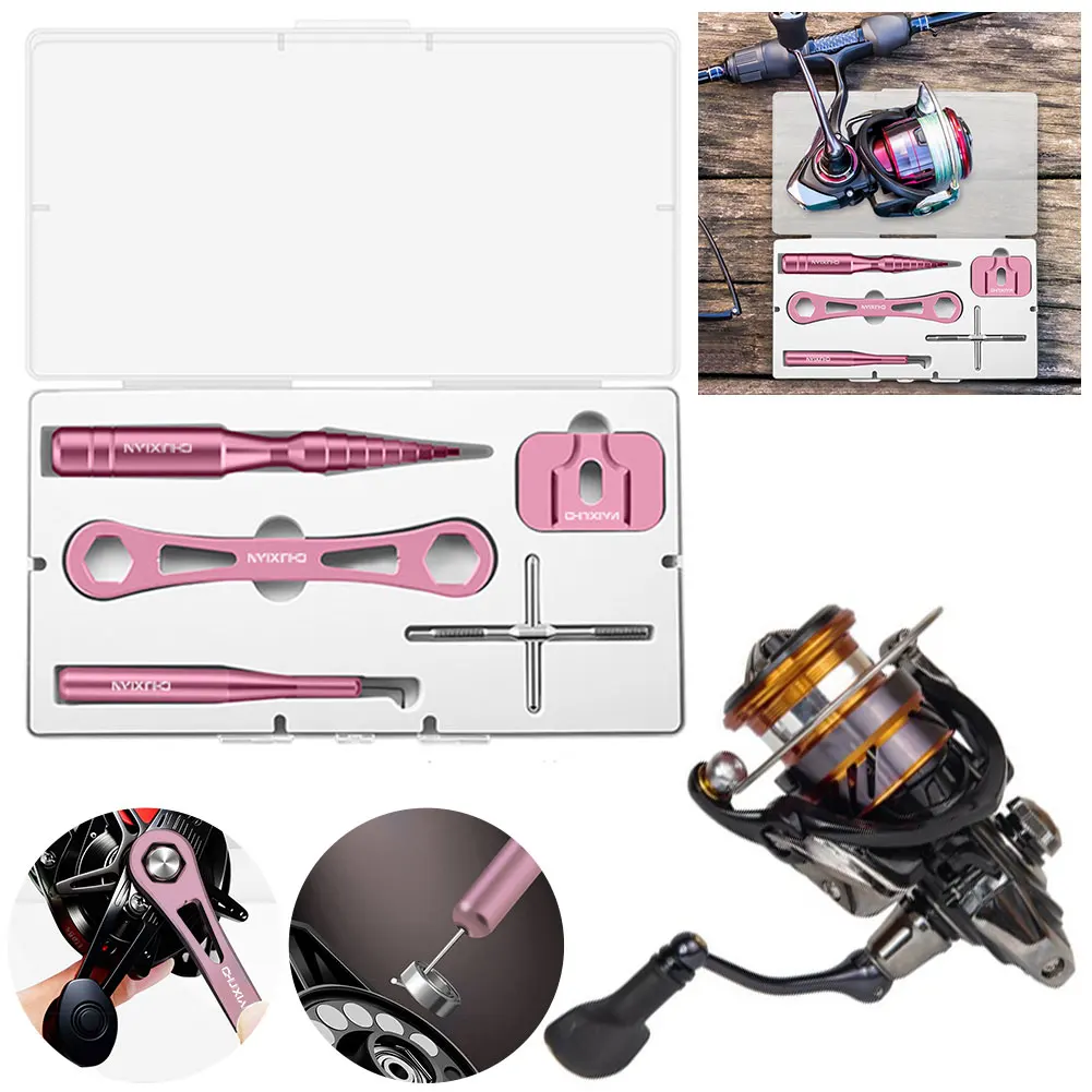 

Spinning Wheel Remover Tool Fishing Reel Unload Maintenance Tool Kit Fishing Reel Removal Tool Fishing DIY Repair Tool Set