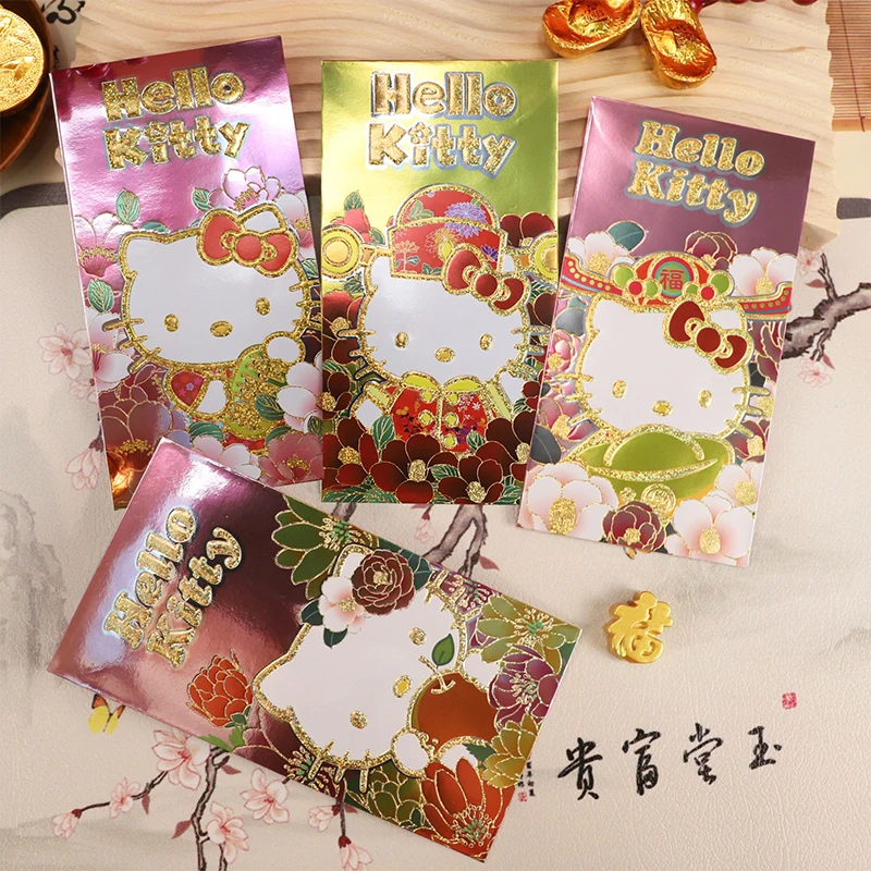 6Pcs Sanrio Cartoon Cute HelloKitty Red Envelope New Year Red Pocket 2025 Chinese New Year Red Envelopes Red Bag