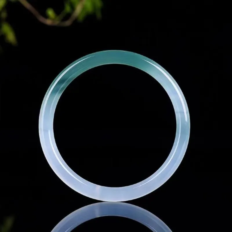 Agate Chalcedony High Ice Half Mountain Half Water Bracelet, Women's Round Light Luxury Fine Bracelet