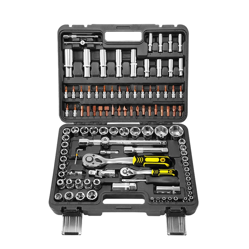 108-Piece set of tools, sleeve wrench, ratchet wrench inner hexagon combination set, car and motorcycle maintenance tools