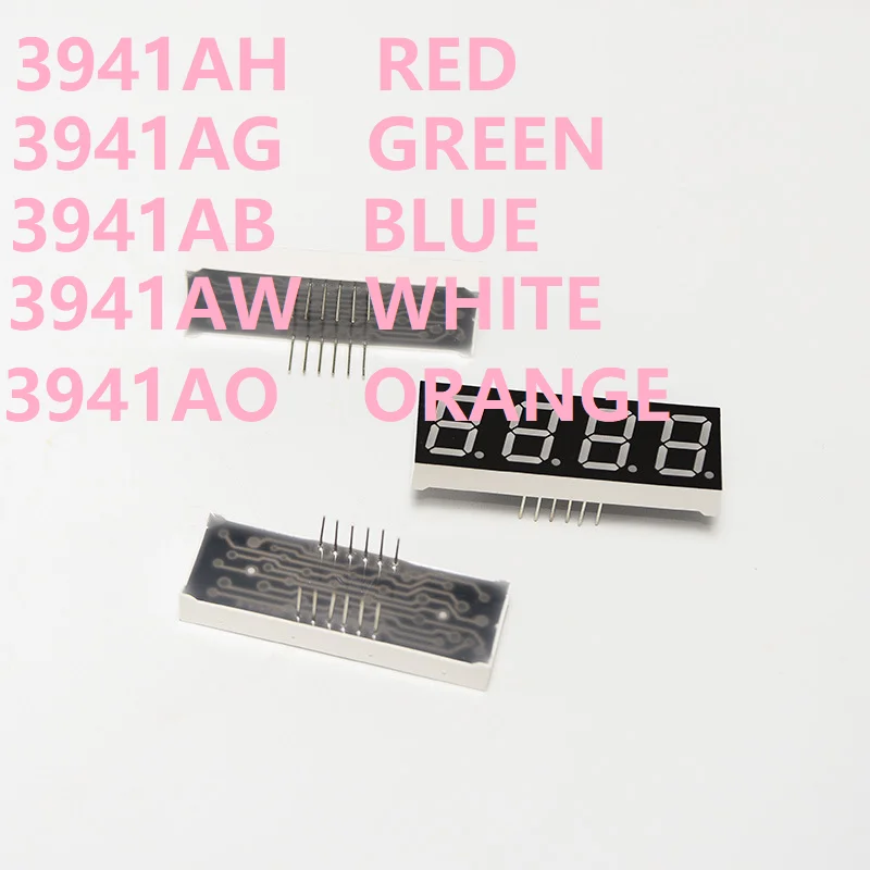 

10 шт. 3941 | 3944AH 3941 | 44AB 3941AG 3941 | 44AW 3941 | 44AO 0.39-дюймовый четырехразрядный семисегментный светодиодный дисплей с общим катодом