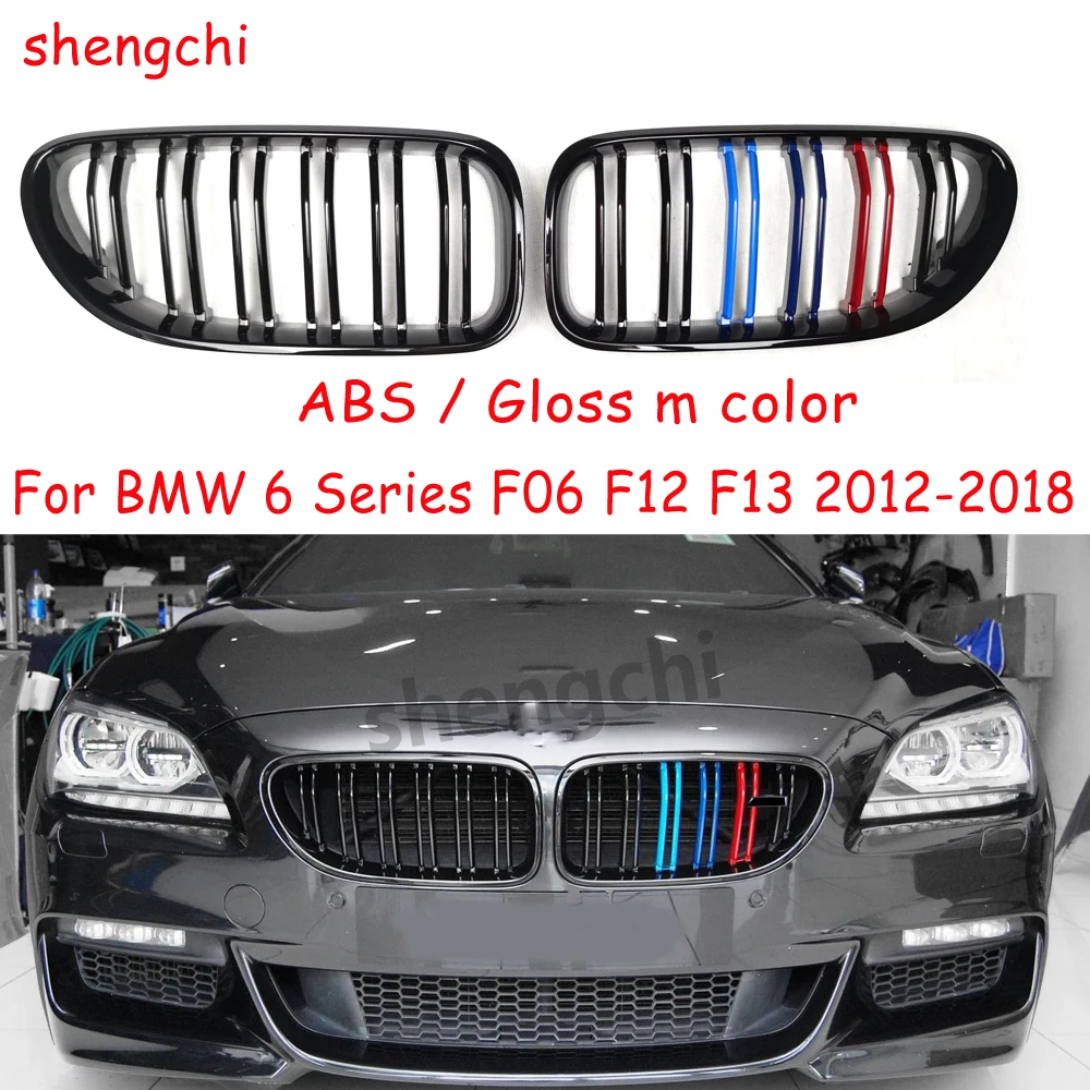 F06 F12 F13 M6 ABS Gloss M Color Front Bumper Kidney Grill For BMW 6 Series F06 F12 F13 640i 650i M6 Replacement Grill 2012-2018