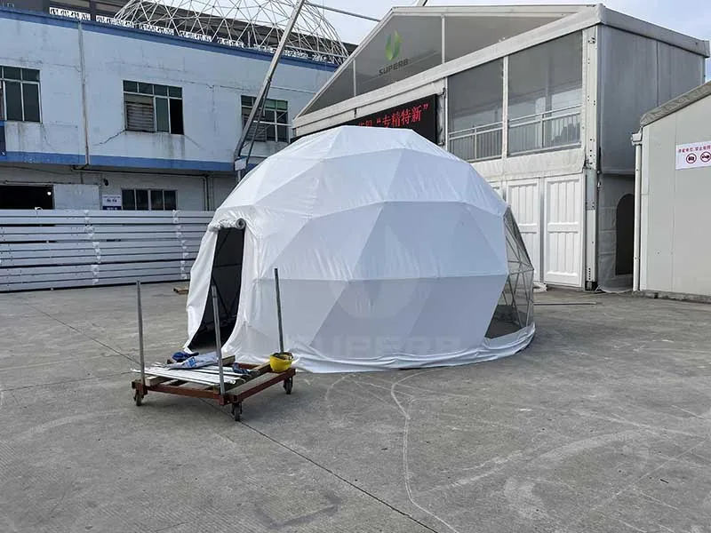 Winter Used Outdoor Waterproof Four Season Geodesic Dome Glamping Tent Camping House Tents For Sale