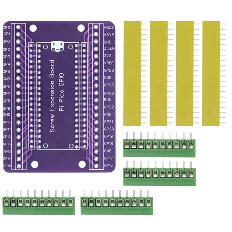 For Raspberry Pi PICO GPIO Expansion Board Picow Terminal GPIO Interface Module Onboard Male and Female Pins(Not Welded)