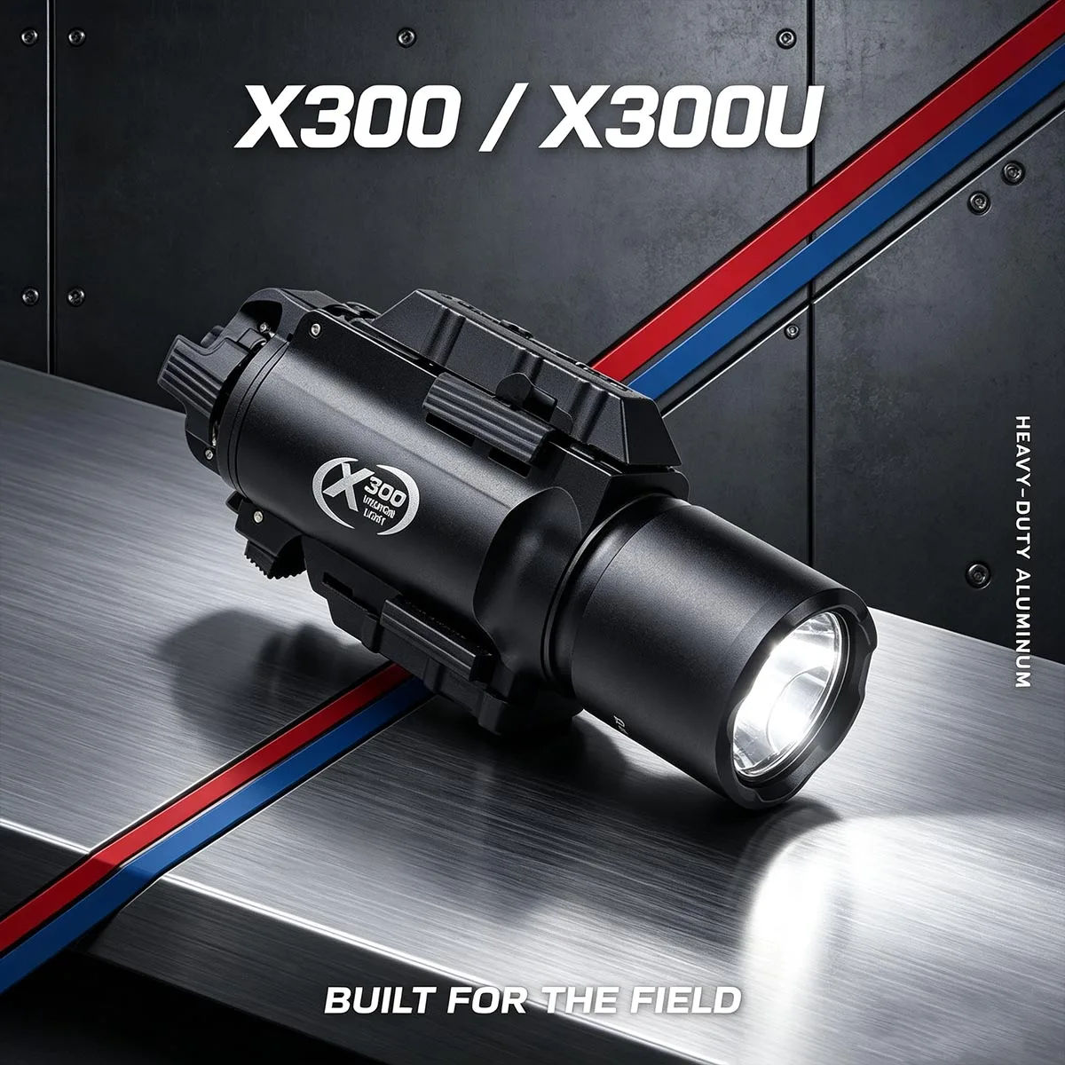 Surefire X300U Ultra-A X300 Flashlight With Remote Pressure Switch Set Momentary Constant Mode Fit 20mm Picatinny Rail Aluminium