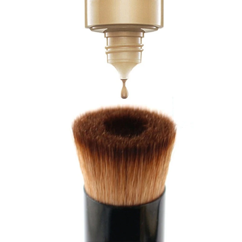 10pcs/Bages  Soft and delicate black handle concave pit liquid Foundation brush Multi-functional brush with customized