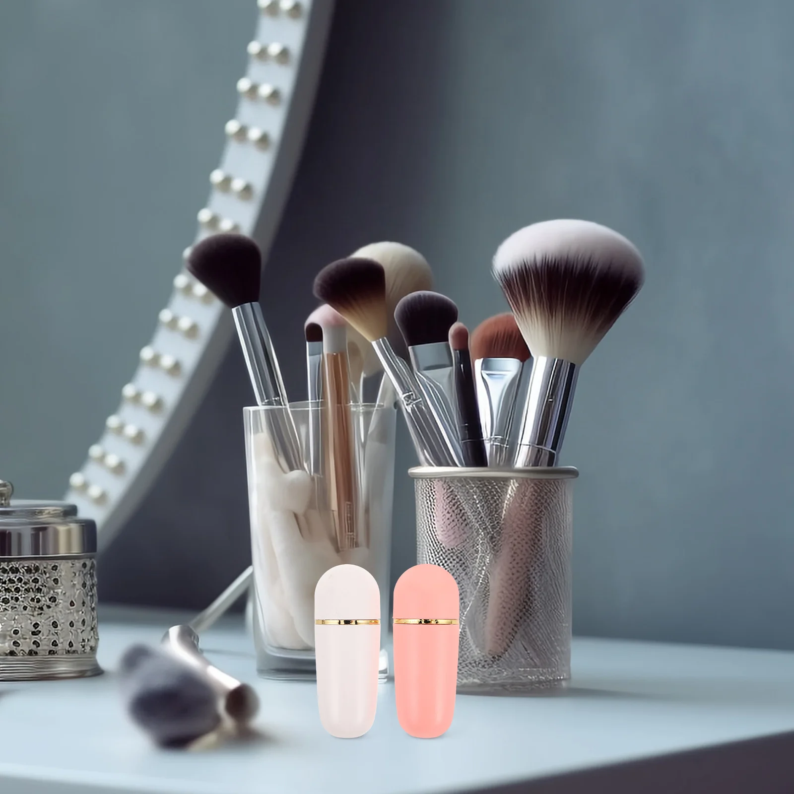 2 قطعة مزيل زيت الوجه الأسطوانة الحجر البركاني القائمة على النفط التحكم أداة الوجه تصميم المحمولة ل T-منطقة المسام تقليل غير دهني