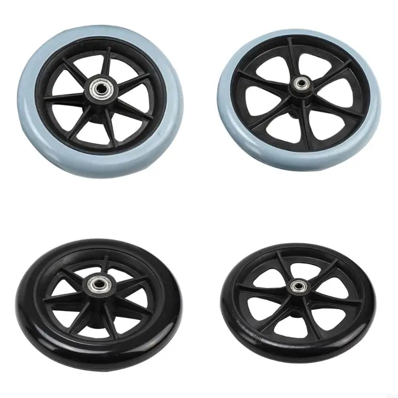 A6HD 6/8 inci Roda Kursi Roda Anti-Skid Roda Kursi Roda Penggantian Ban Solid Untuk Kursi Roda Listrik & Manual