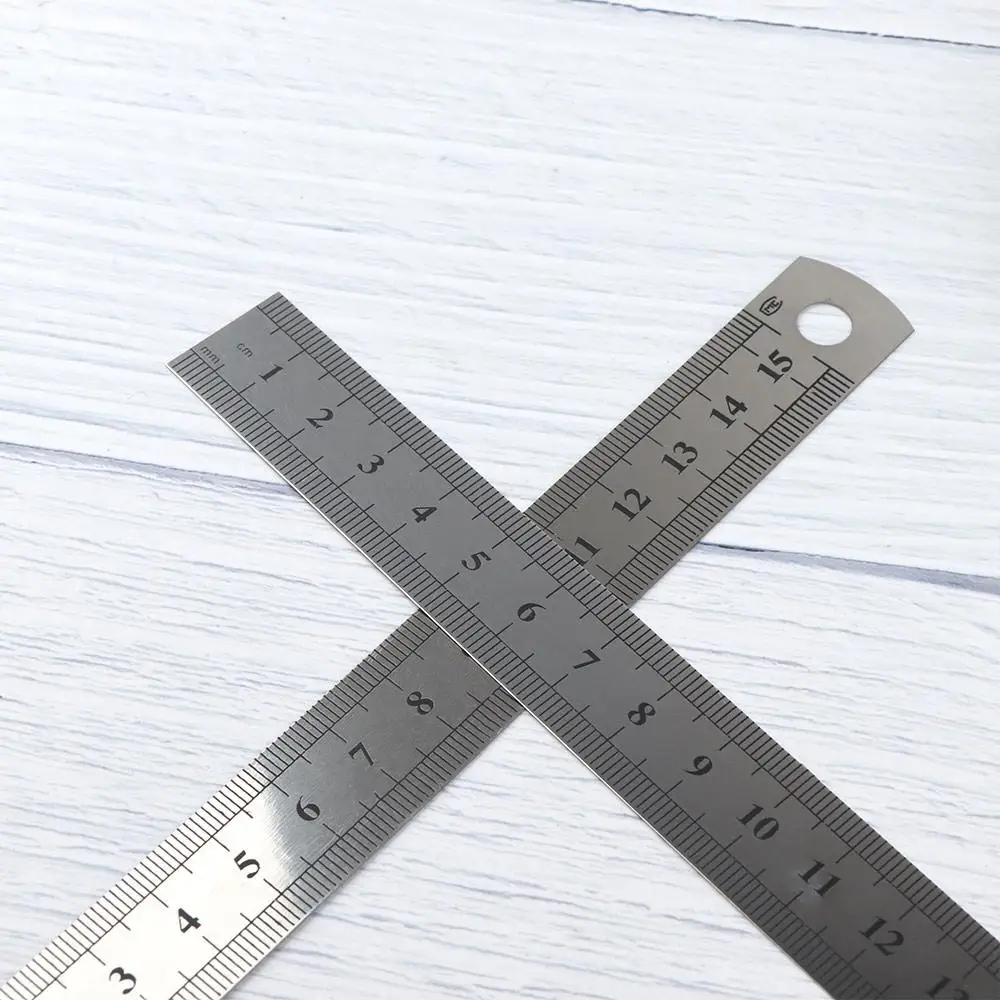 1Pc 15cm 6 Inch Stainless Steel Straight Ruler Precision Double Sided Drafting Supplies Office Stationery