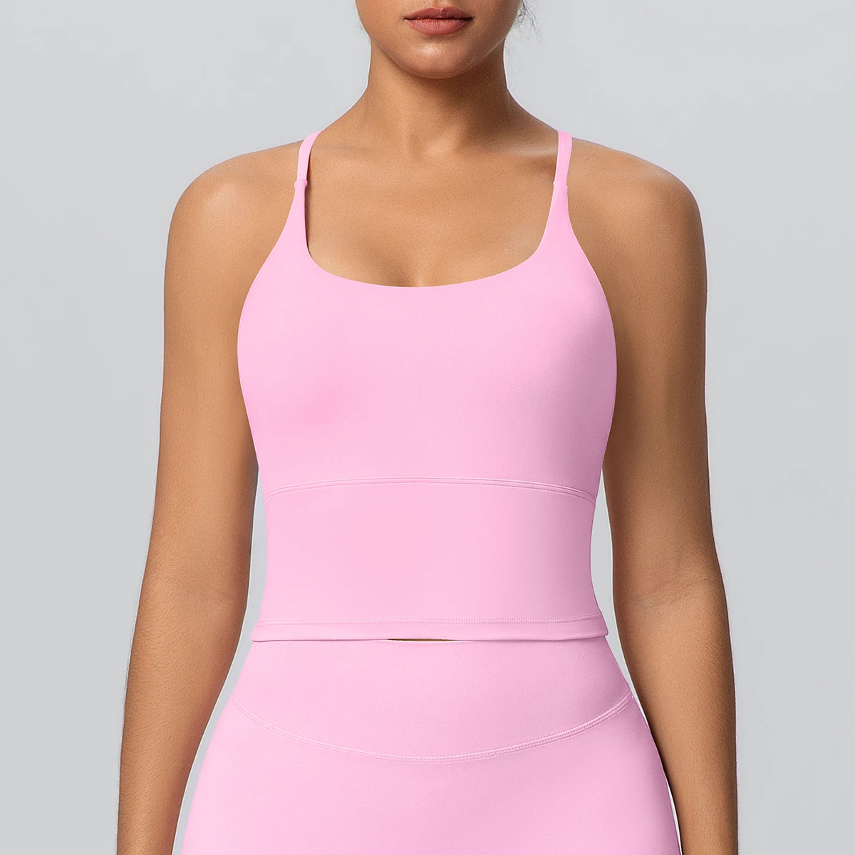 Rooftrellen Cross Straps Yoga Bra for Woman Solid Color Gather Sexy Beautiful Back Soft Yoga Vest Gym Sports Customizable Logo