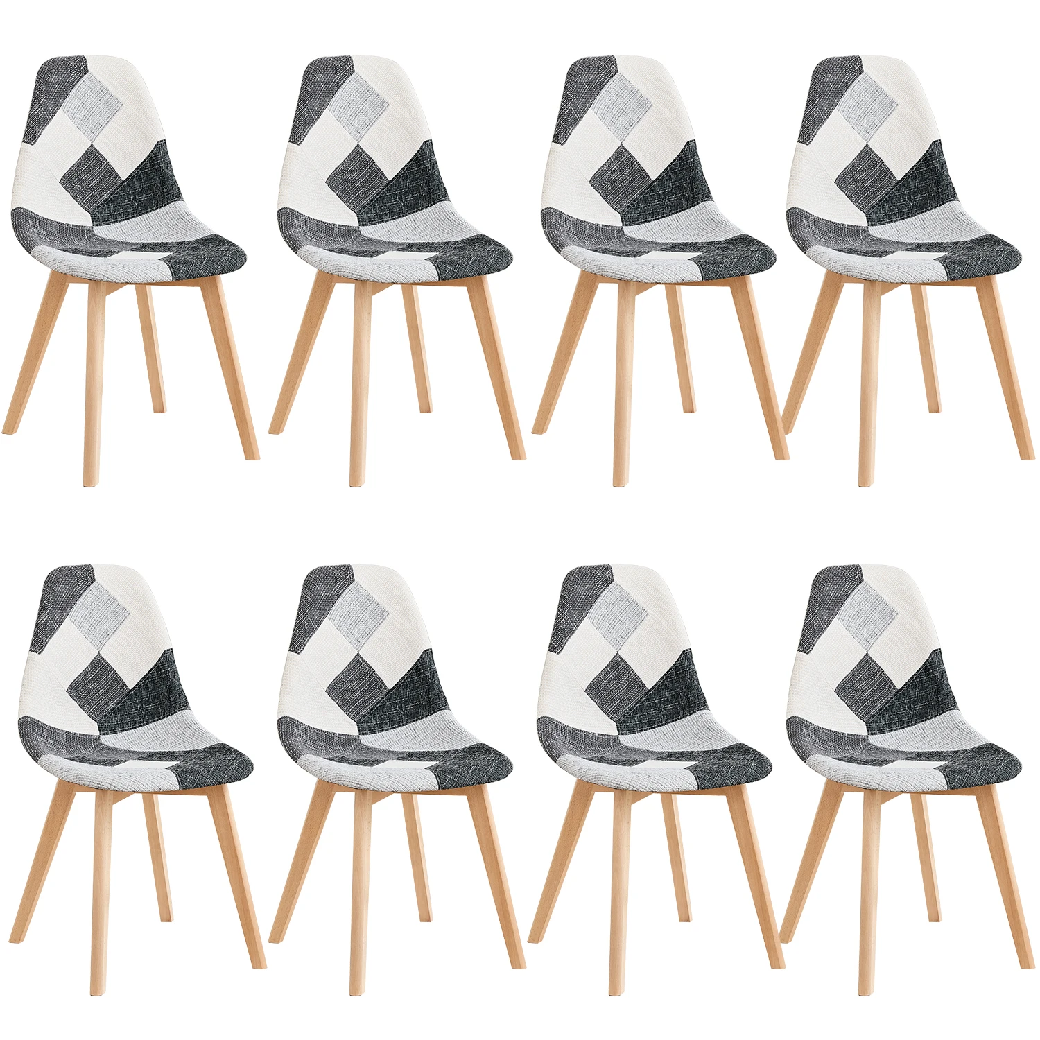 EGOONM un Set di 8 sedie da pranzo Design in stile scandinavo cucina sedia da pranzo ergonomica in legno mobili per il tempo libero multicolore