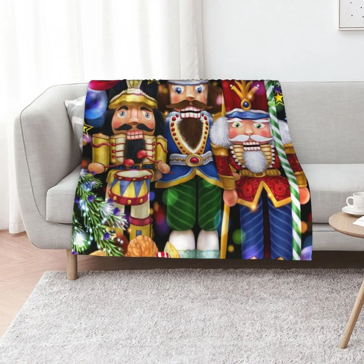 Three Nutcrackers Throw Blanket No Pilling Soft Warm Blanket for Bed