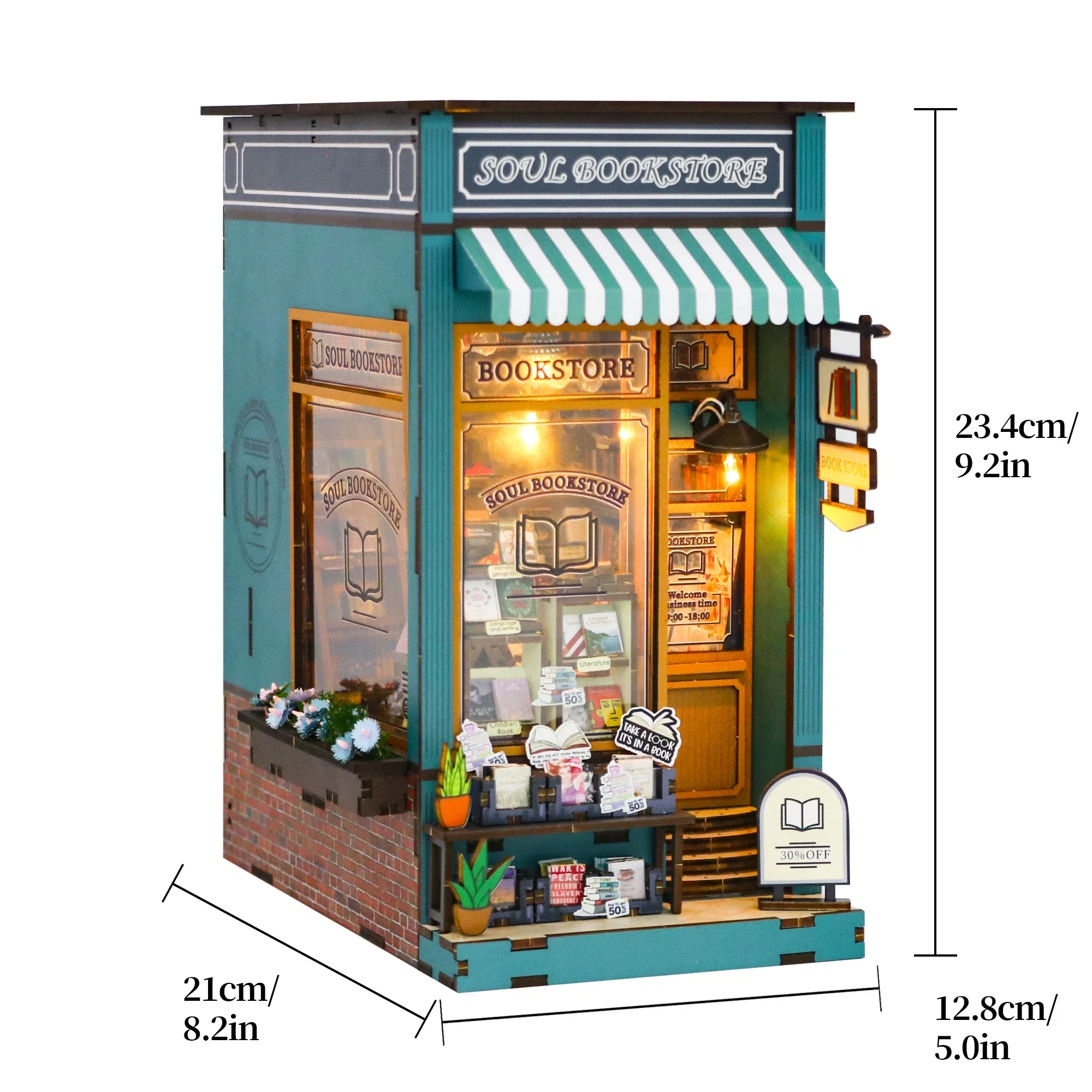 

NEW DIY Wooden Book Nook Shelf Insert Kit Miniature Building Kits Soul Bookstore Bookshelf Bookends for Adults Birthday Gifts