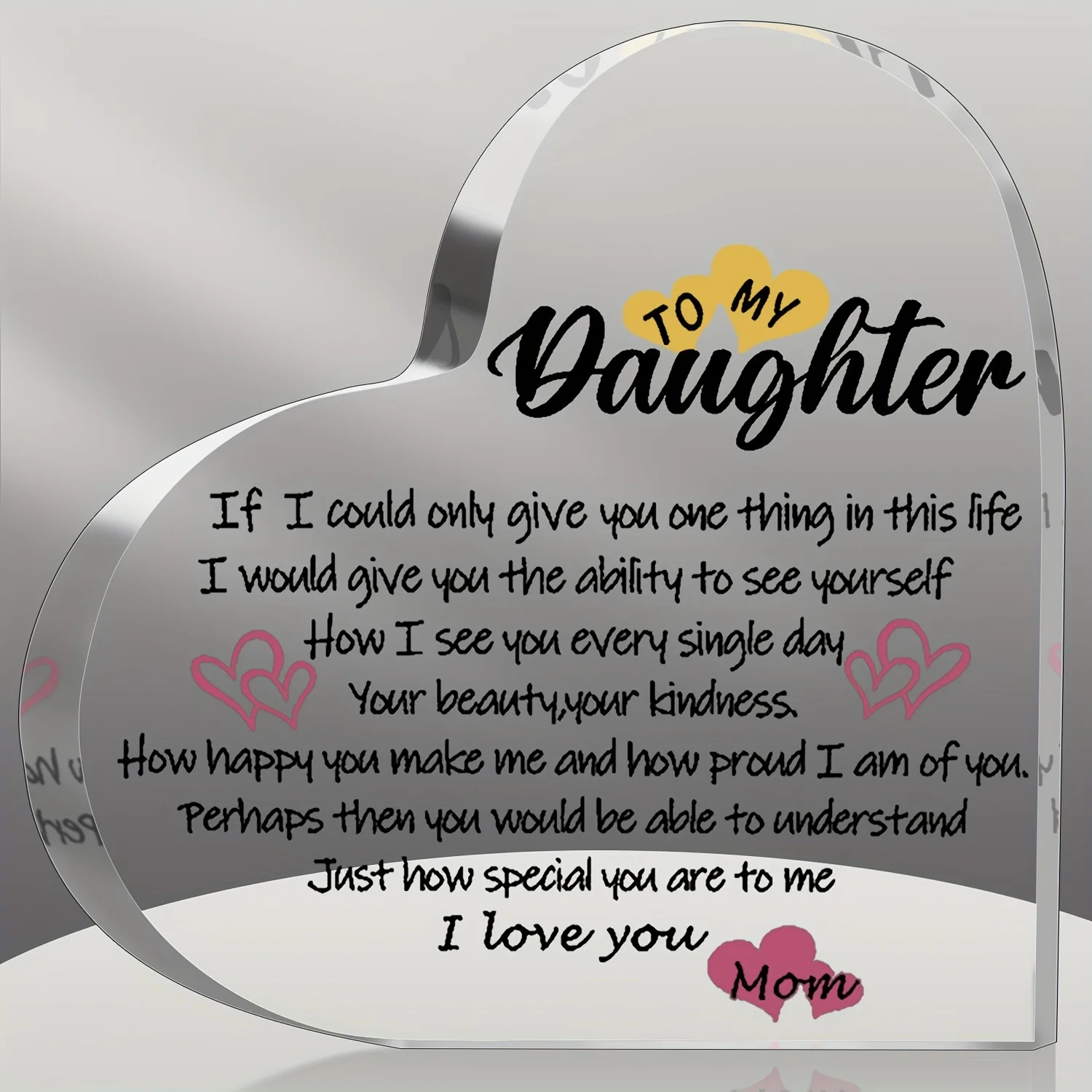Heart-shaped Ornaments Gifts For My Daughter, Gifts From Mom And Dad To Daughter, Rustic Heart-shaped Plaque Gifts, Gifts For Da