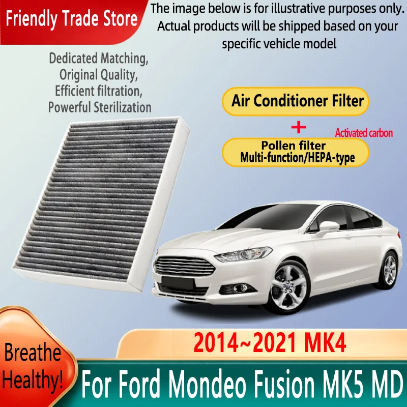 

Автомобильные аксессуары для Ford Mondeo Fusion 2014 ~ 2021 MK4 Фильтр для кондиционера Салонный фильтр с комплектом для замены активированного угля