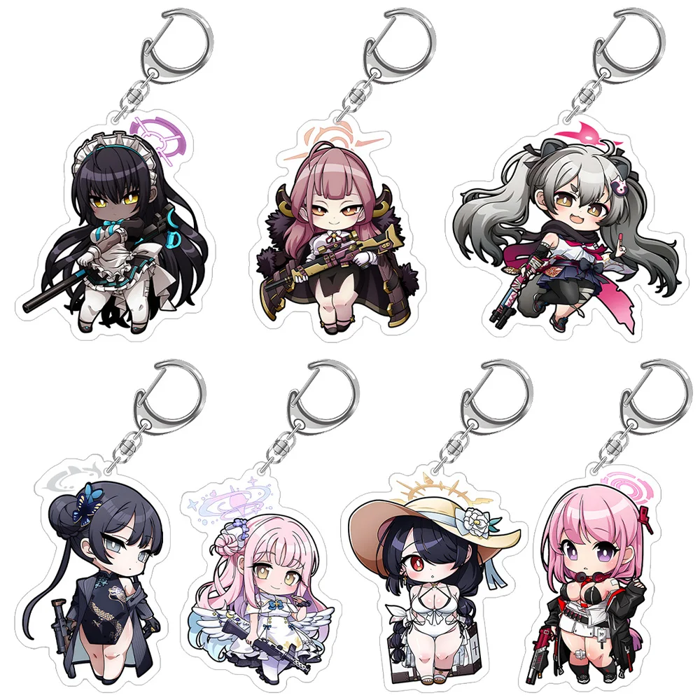 الأزرق الأرشيف Shiroko Aru Iori Hina Ui Hoshino Serika Wakamo Chinatsu Kayoko Haruna Ayane Chibi أنيمي سلسلة مفاتيح مصنوعة من الأكريليك لعبة هدية #1