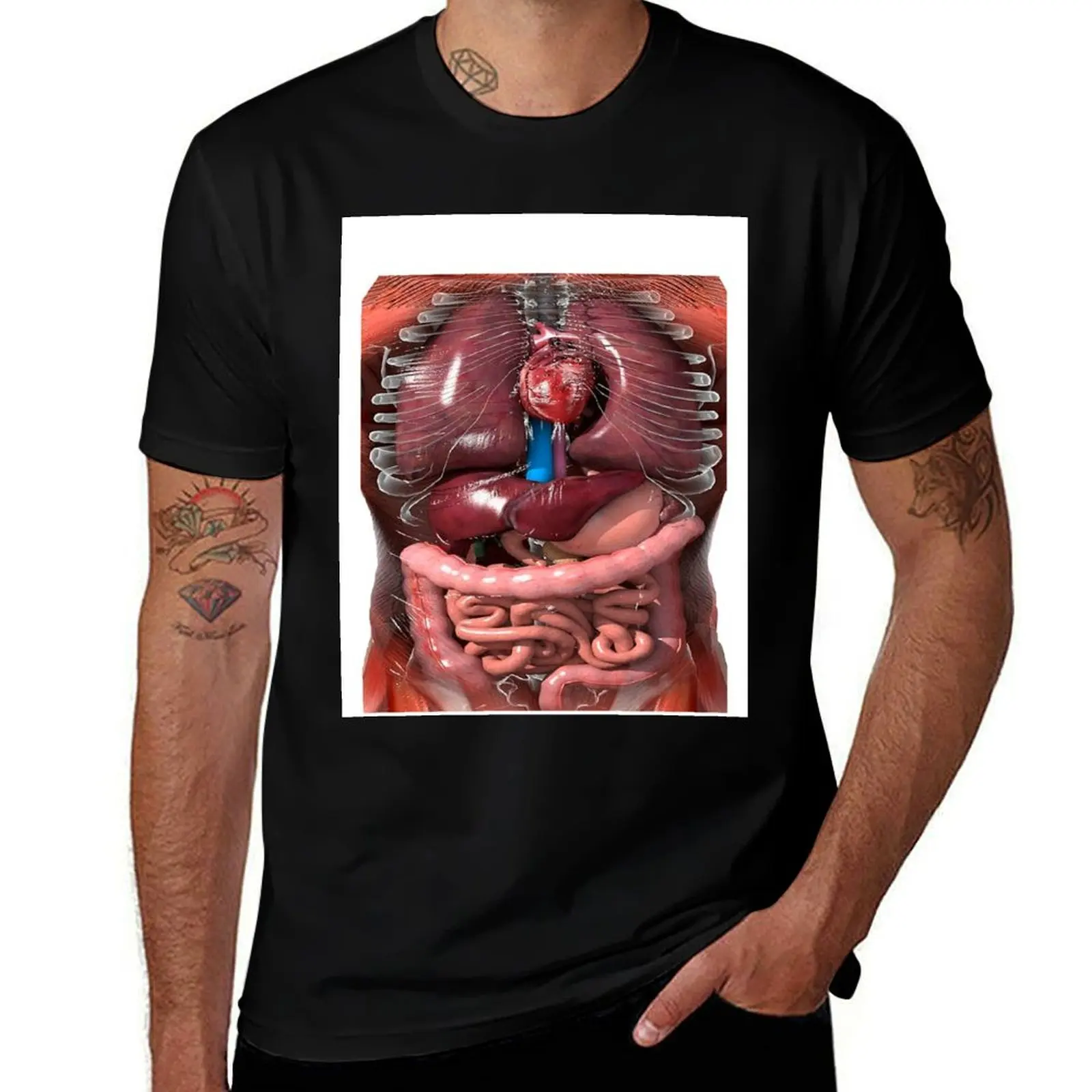 Funny T-Shirt with the inner organs of the human body in your anatomy T-Shirt blanks anime customs designer t shirt men