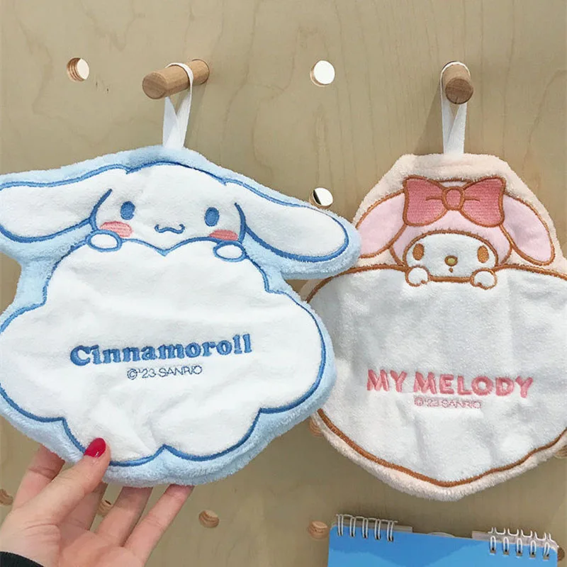 Kawaii Sanrio Melody Cartoon Towel Lovely Cinnamoroll Children Household Thicken Absorbent Towel Kitchen Supply Home Furnishing